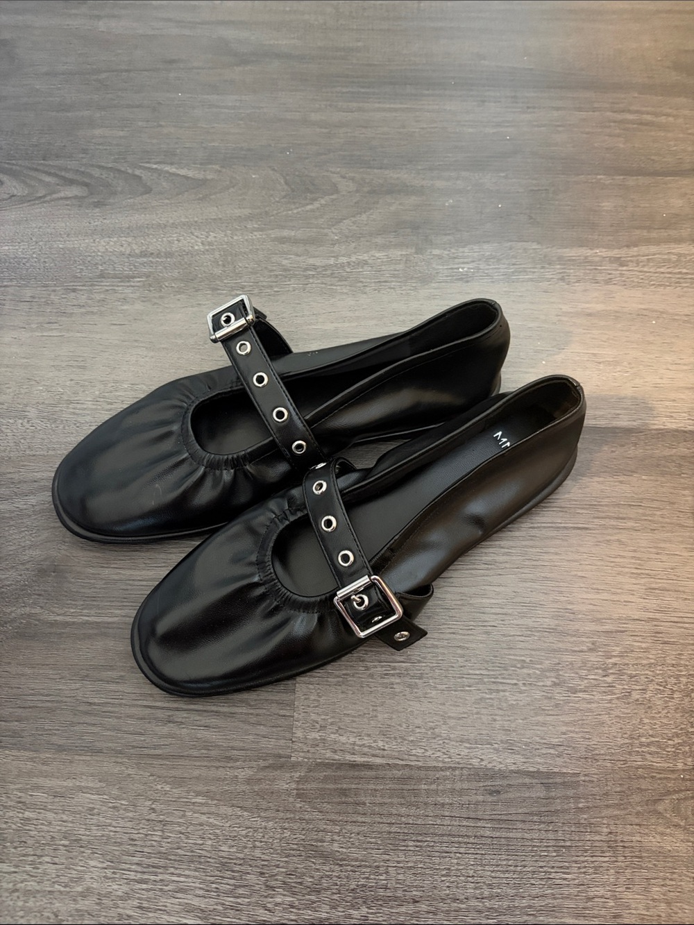 Mango Black Mary Jane Sandals with Buckle Strap